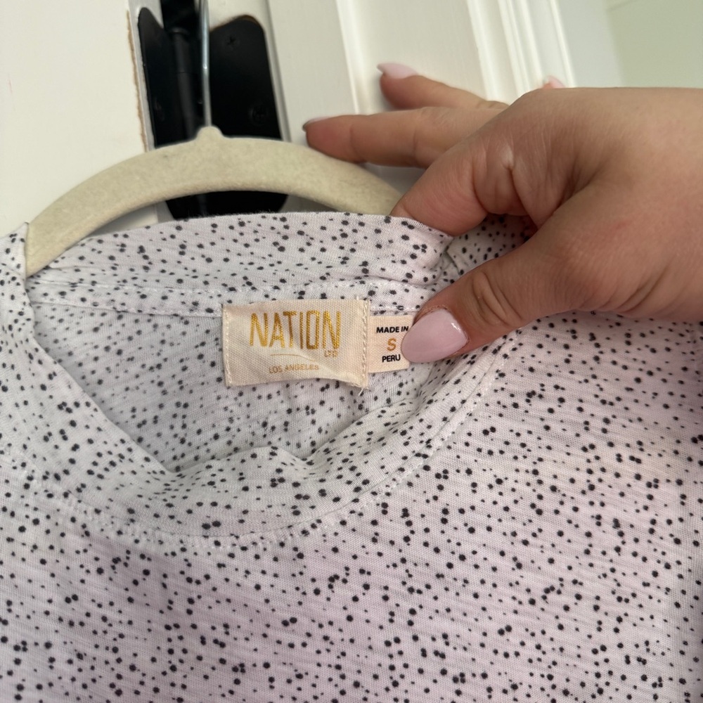 Nation LTD Paulette Tank White black sleeveless blouse top dotty - Picture 3 of 5